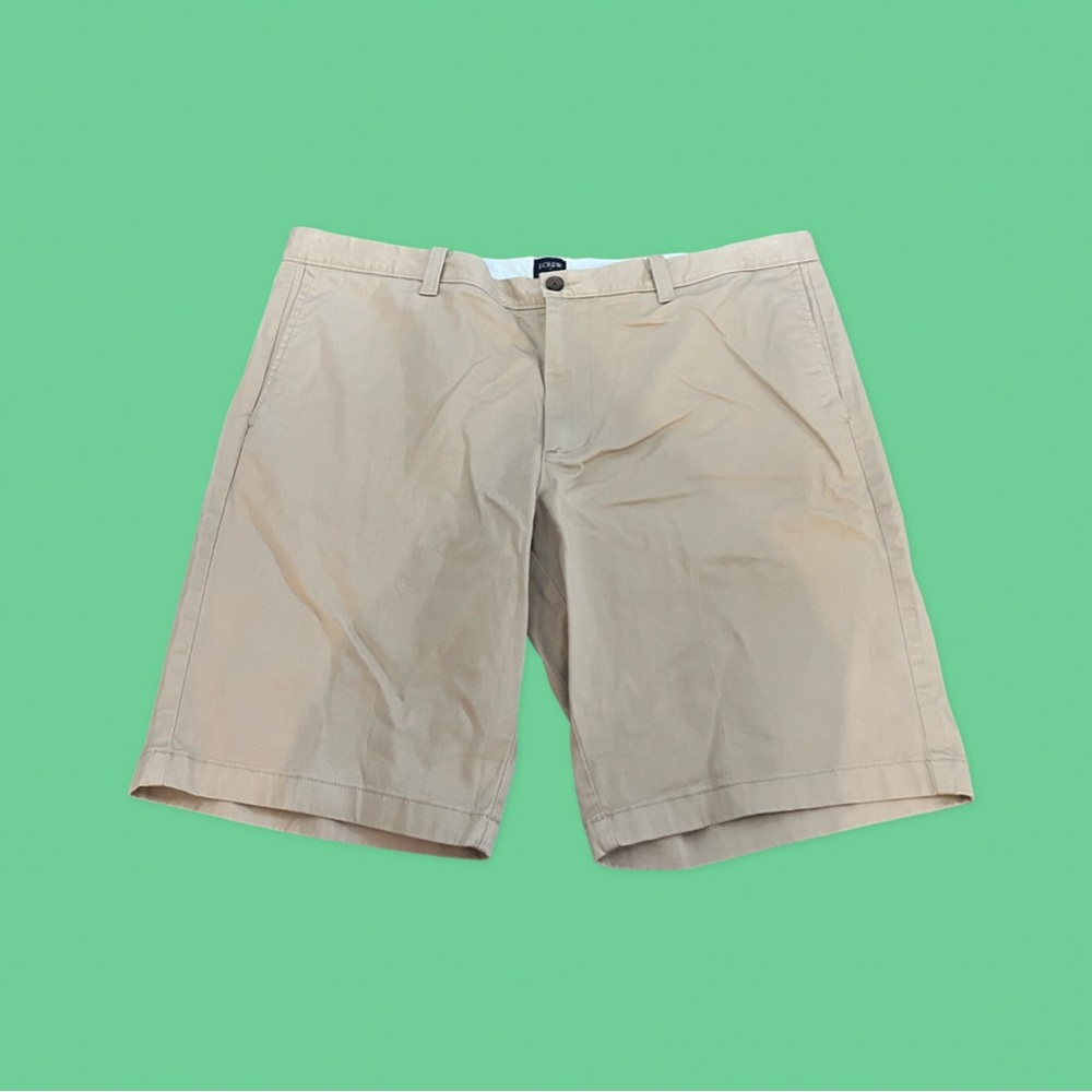Men’s flat front khaki shorts by J. Crew; size 40 waist with 11”inseam